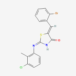 molecular formula C17H12BrClN2OS B6005663 5-(2-bromobenzylidene)-2-[(3-chloro-2-methylphenyl)imino]-1,3-thiazolidin-4-one 