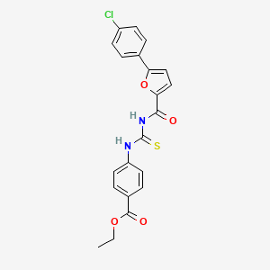 molecular formula C21H17ClN2O4S B6005669 ethyl 4-[({[5-(4-chlorophenyl)-2-furoyl]amino}carbonothioyl)amino]benzoate 