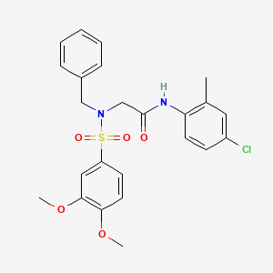 molecular formula C24H25ClN2O5S B6005673 N~2~-benzyl-N~1~-(4-chloro-2-methylphenyl)-N~2~-[(3,4-dimethoxyphenyl)sulfonyl]glycinamide 