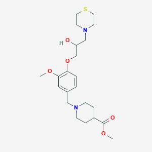 molecular formula C22H34N2O5S B6005675 methyl 1-{4-[2-hydroxy-3-(4-thiomorpholinyl)propoxy]-3-methoxybenzyl}-4-piperidinecarboxylate 