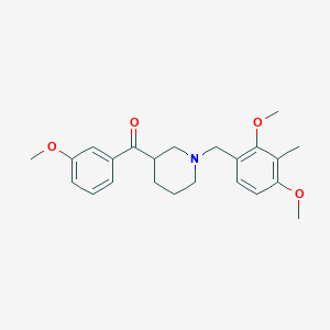 molecular formula C23H29NO4 B6005682 [1-(2,4-dimethoxy-3-methylbenzyl)-3-piperidinyl](3-methoxyphenyl)methanone 