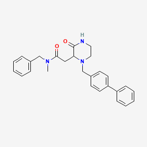 molecular formula C27H29N3O2 B6005697 N-benzyl-2-[1-(4-biphenylylmethyl)-3-oxo-2-piperazinyl]-N-methylacetamide 