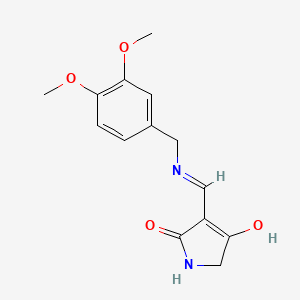 molecular formula C14H16N2O4 B6005719 3-{[(3,4-dimethoxybenzyl)amino]methylene}-2,4-pyrrolidinedione 