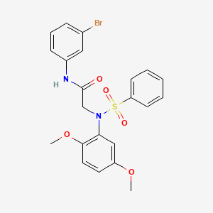 molecular formula C22H21BrN2O5S B6005747 N~1~-(3-bromophenyl)-N~2~-(2,5-dimethoxyphenyl)-N~2~-(phenylsulfonyl)glycinamide 
