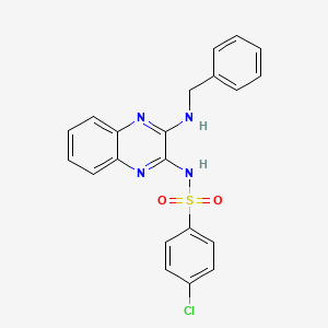 molecular formula C21H17ClN4O2S B6005753 N-[3-(benzylamino)-2-quinoxalinyl]-4-chlorobenzenesulfonamide 