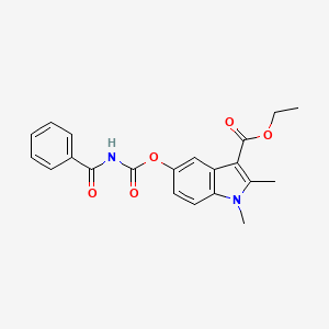 molecular formula C21H20N2O5 B6005757 ethyl 5-{[(benzoylamino)carbonyl]oxy}-1,2-dimethyl-1H-indole-3-carboxylate 