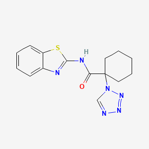 molecular formula C15H16N6OS B6005758 N-1,3-benzothiazol-2-yl-1-(1H-tetrazol-1-yl)cyclohexanecarboxamide 