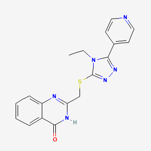 molecular formula C18H16N6OS B6005761 2-({[4-ethyl-5-(4-pyridinyl)-4H-1,2,4-triazol-3-yl]thio}methyl)-4-quinazolinol 