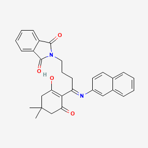 molecular formula C30H28N2O4 B6005765 2-[4-(4,4-dimethyl-2,6-dioxocyclohexylidene)-4-(2-naphthylamino)butyl]-1H-isoindole-1,3(2H)-dione 