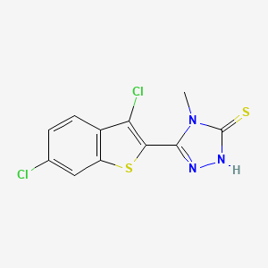 molecular formula C11H7Cl2N3S2 B6005783 5-(3,6-dichloro-1-benzothien-2-yl)-4-methyl-4H-1,2,4-triazole-3-thiol 