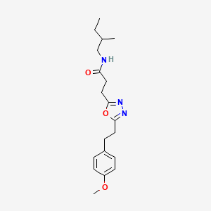 molecular formula C19H27N3O3 B6005791 3-{5-[2-(4-methoxyphenyl)ethyl]-1,3,4-oxadiazol-2-yl}-N-(2-methylbutyl)propanamide 