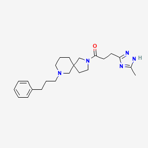 molecular formula C23H33N5O B6005800 2-[3-(5-methyl-4H-1,2,4-triazol-3-yl)propanoyl]-7-(3-phenylpropyl)-2,7-diazaspiro[4.5]decane 