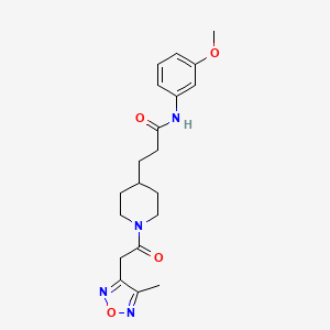 molecular formula C20H26N4O4 B6005802 N-(3-methoxyphenyl)-3-{1-[(4-methyl-1,2,5-oxadiazol-3-yl)acetyl]-4-piperidinyl}propanamide 