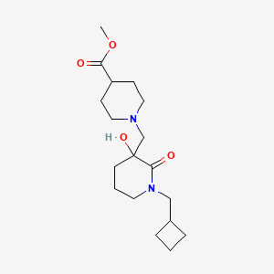 molecular formula C18H30N2O4 B6005807 methyl 1-{[1-(cyclobutylmethyl)-3-hydroxy-2-oxo-3-piperidinyl]methyl}-4-piperidinecarboxylate 