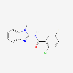 molecular formula C16H14ClN3OS B6005839 2-chloro-N-(1-methyl-1H-benzimidazol-2-yl)-5-(methylthio)benzamide 