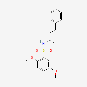 molecular formula C18H23NO4S B6005860 2,5-dimethoxy-N-(1-methyl-3-phenylpropyl)benzenesulfonamide 