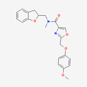 molecular formula C22H22N2O5 B6005862 N-(2,3-dihydro-1-benzofuran-2-ylmethyl)-2-[(4-methoxyphenoxy)methyl]-N-methyl-1,3-oxazole-4-carboxamide 