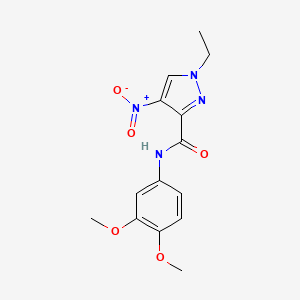 molecular formula C14H16N4O5 B6005867 N-(3,4-dimethoxyphenyl)-1-ethyl-4-nitro-1H-pyrazole-3-carboxamide 