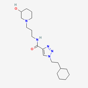 molecular formula C19H33N5O2 B6005889 1-(2-cyclohexylethyl)-N-[3-(3-hydroxy-1-piperidinyl)propyl]-1H-1,2,3-triazole-4-carboxamide 