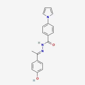 molecular formula C19H17N3O2 B6005901 N'-[1-(4-hydroxyphenyl)ethylidene]-4-(1H-pyrrol-1-yl)benzohydrazide 