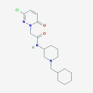 molecular formula C18H27ClN4O2 B6005919 2-(3-chloro-6-oxo-1(6H)-pyridazinyl)-N-[1-(cyclohexylmethyl)-3-piperidinyl]acetamide 