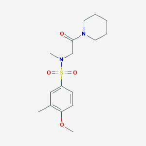 molecular formula C16H24N2O4S B6005927 4-methoxy-N,3-dimethyl-N-[2-oxo-2-(1-piperidinyl)ethyl]benzenesulfonamide 