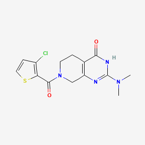 molecular formula C14H15ClN4O2S B6005932 7-[(3-chloro-2-thienyl)carbonyl]-2-(dimethylamino)-5,6,7,8-tetrahydropyrido[3,4-d]pyrimidin-4(3H)-one 