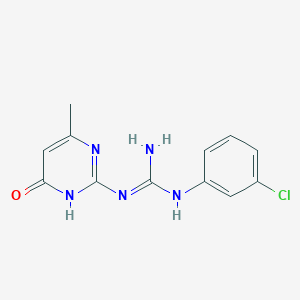 molecular formula C12H12ClN5O B6005953 N-(3-chlorophenyl)-N'-(6-methyl-4-oxo-1,4-dihydro-2-pyrimidinyl)guanidine 