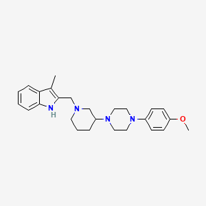 molecular formula C26H34N4O B6005964 2-({3-[4-(4-methoxyphenyl)-1-piperazinyl]-1-piperidinyl}methyl)-3-methyl-1H-indole 