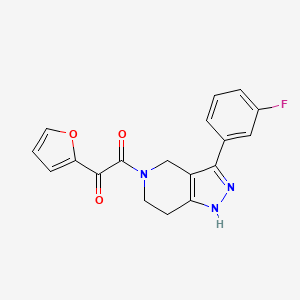 molecular formula C18H14FN3O3 B6005970 2-[3-(3-fluorophenyl)-1,4,6,7-tetrahydro-5H-pyrazolo[4,3-c]pyridin-5-yl]-1-(2-furyl)-2-oxoethanone 