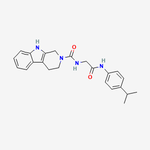 molecular formula C23H26N4O2 B6005972 N-{2-[(4-isopropylphenyl)amino]-2-oxoethyl}-1,3,4,9-tetrahydro-2H-beta-carboline-2-carboxamide 