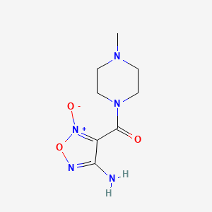 molecular formula C8H13N5O3 B6005980 4-[(4-methylpiperazin-1-yl)carbonyl]-1,2,5-oxadiazol-3-amine 5-oxide 