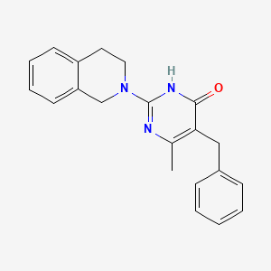 molecular formula C21H21N3O B6005992 5-benzyl-2-(3,4-dihydro-2(1H)-isoquinolinyl)-6-methyl-4(3H)-pyrimidinone 