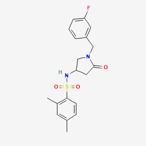 molecular formula C19H21FN2O3S B6006004 N-[1-(3-fluorobenzyl)-5-oxo-3-pyrrolidinyl]-2,4-dimethylbenzenesulfonamide 