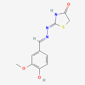 molecular formula C11H11N3O3S B6006010 4-hydroxy-3-methoxybenzaldehyde (4-oxo-1,3-thiazolidin-2-ylidene)hydrazone 