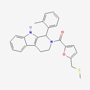 molecular formula C25H24N2O2S B6006066 1-(2-methylphenyl)-2-{5-[(methylthio)methyl]-2-furoyl}-2,3,4,9-tetrahydro-1H-beta-carboline 