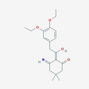 molecular formula C20H27NO4 B6006089 3-amino-2-[(3,4-diethoxyphenyl)acetyl]-5,5-dimethylcyclohex-2-en-1-one 