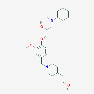molecular formula C25H42N2O4 B6006101 1-[cyclohexyl(methyl)amino]-3-(4-{[4-(2-hydroxyethyl)-1-piperidinyl]methyl}-2-methoxyphenoxy)-2-propanol 