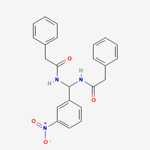 molecular formula C23H21N3O4 B6006106 N,N'-[(3-nitrophenyl)methylene]bis(2-phenylacetamide) 