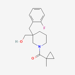 molecular formula C18H24FNO2 B6006117 {3-(2-fluorobenzyl)-1-[(1-methylcyclopropyl)carbonyl]-3-piperidinyl}methanol 