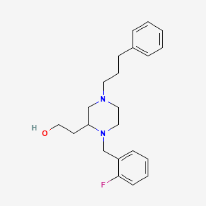 molecular formula C22H29FN2O B6006125 2-[1-(2-fluorobenzyl)-4-(3-phenylpropyl)-2-piperazinyl]ethanol 