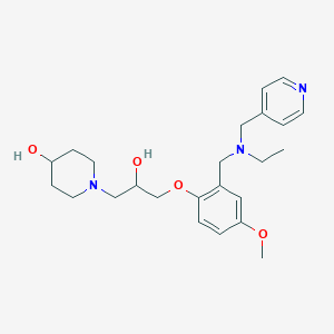 molecular formula C24H35N3O4 B6006146 1-[3-(2-{[ethyl(4-pyridinylmethyl)amino]methyl}-4-methoxyphenoxy)-2-hydroxypropyl]-4-piperidinol 