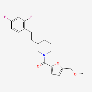 molecular formula C20H23F2NO3 B6006189 3-[2-(2,4-difluorophenyl)ethyl]-1-[5-(methoxymethyl)-2-furoyl]piperidine 