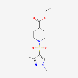 molecular formula C13H21N3O4S B6006226 ethyl 1-[(1,3-dimethyl-1H-pyrazol-4-yl)sulfonyl]piperidine-4-carboxylate 