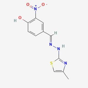 molecular formula C11H10N4O3S B6006251 4-hydroxy-3-nitrobenzaldehyde (4-methyl-1,3-thiazol-2-yl)hydrazone 