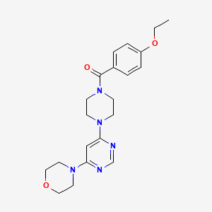 molecular formula C21H27N5O3 B6006266 4-{6-[4-(4-ethoxybenzoyl)-1-piperazinyl]-4-pyrimidinyl}morpholine 
