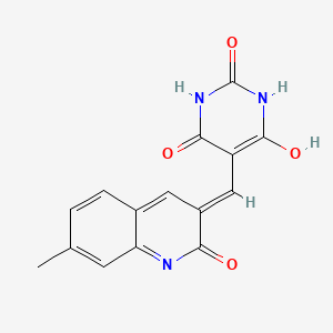 5-[(2-hydroxy-7-methylquinolin-3-yl)methylene]pyrimidine-2,4,6(1H,3H,5H)-trione
