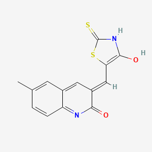 5-[(2-hydroxy-6-methyl-3-quinolinyl)methylene]-2-thioxo-1,3-thiazolidin-4-one