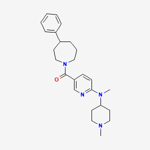 molecular formula C25H34N4O B6006311 N-methyl-N-(1-methyl-4-piperidinyl)-5-[(4-phenyl-1-azepanyl)carbonyl]-2-pyridinamine 