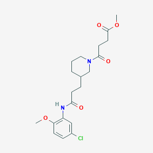 molecular formula C20H27ClN2O5 B6006318 methyl 4-(3-{3-[(5-chloro-2-methoxyphenyl)amino]-3-oxopropyl}-1-piperidinyl)-4-oxobutanoate 